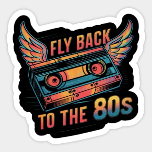 Fly Back to the 80s with Groovy Cassette Wings Sticker